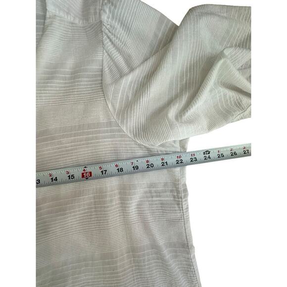 J. McLaughlin Women's White Button Textured Balloon Sleeve Blouse Top Size XL - Picture 7 of 10